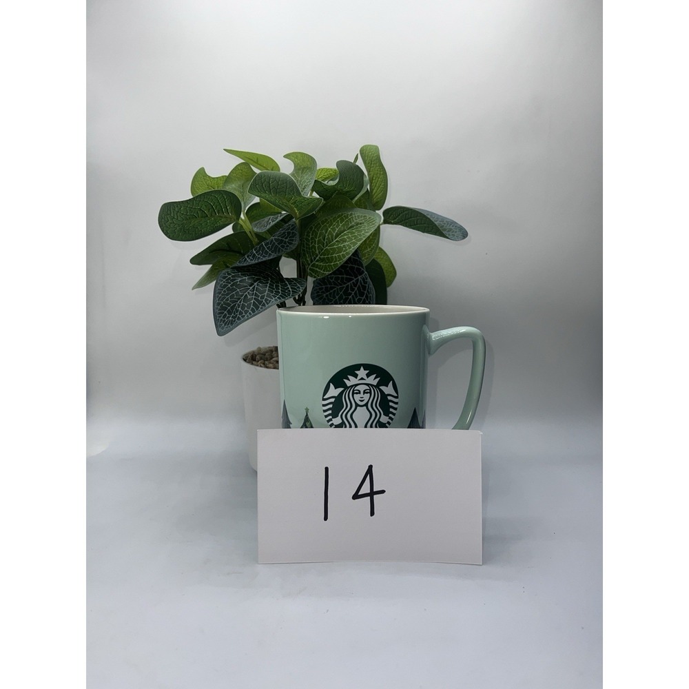 Starbucks 2020 Holiday Christmas Ceramic Coffee Mug Tall 20ozGreen Purple Trees - Picture 8 of 8